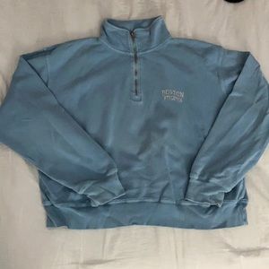 Brandy Melville light blue cropped 1/4 zip